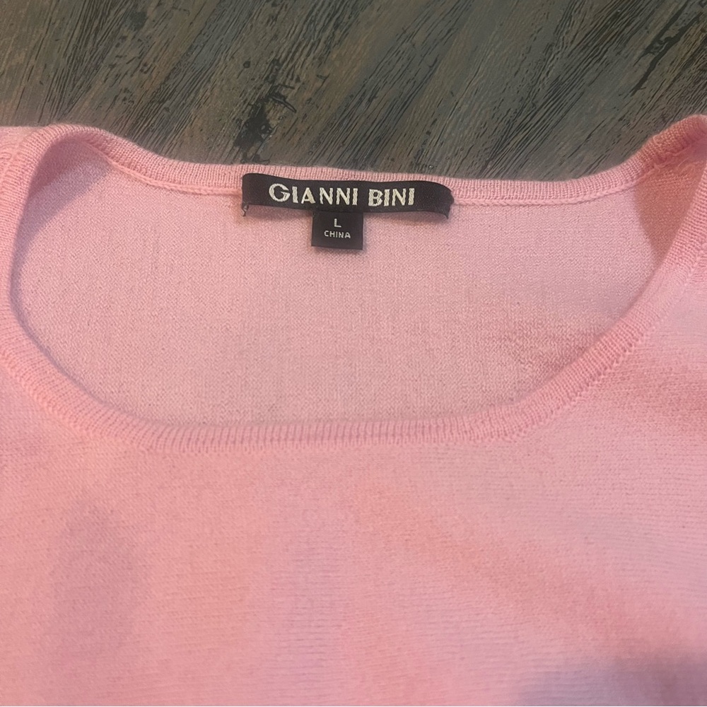 Gianni Bini Soft Pink Knit Top | 100% Wool | Large - Picture 6 of 11